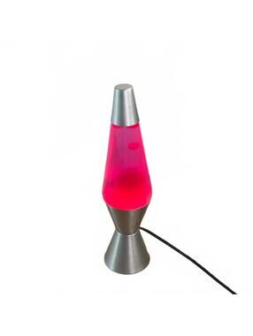 Lava Lamp Motion Glitter Silver Base Pink Magenta Liquid 14.5" Working